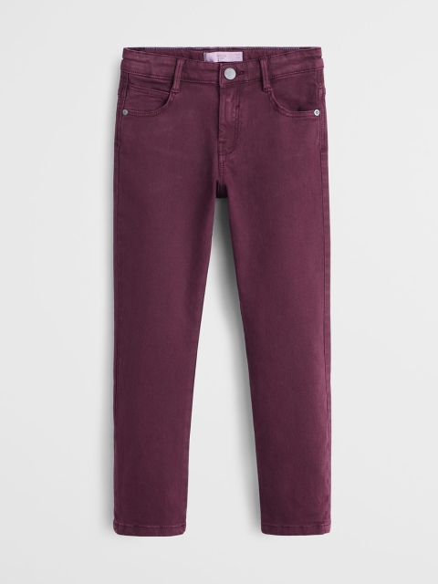 

Mango Kids Boys Burgundy Slim Fit Solid Regular Trousers