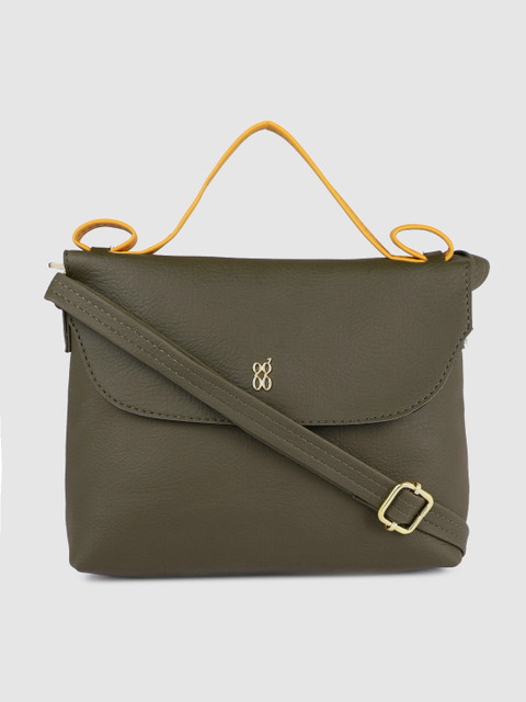

Baggit Olive Green Solid Sling Bag
