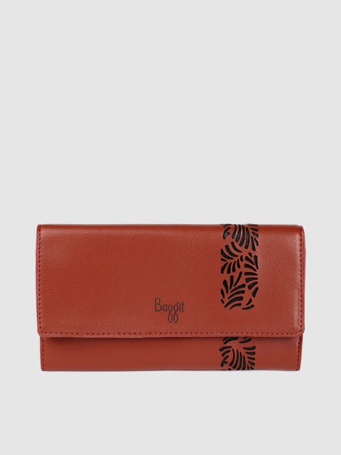 

Baggit Women Red Self-Design Three Fold Wallet