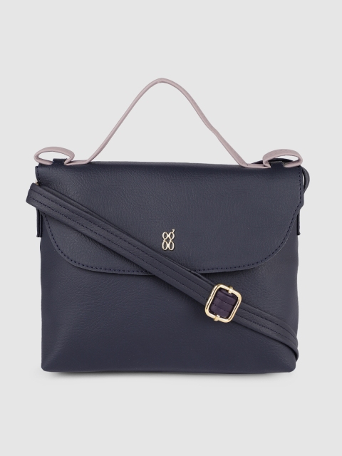 

Baggit Navy Blue Solid Sling Bag