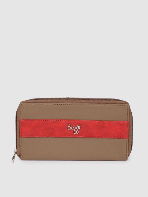 

Baggit Women Brown Solid Zip Around Wallet