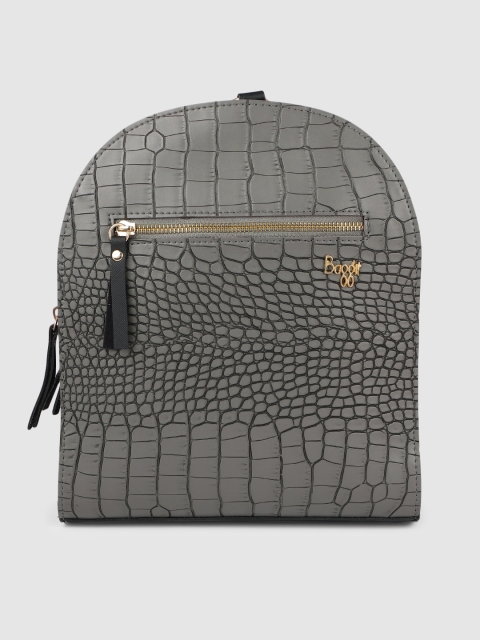 

Baggit Women Charcoal Grey Textured Backpack