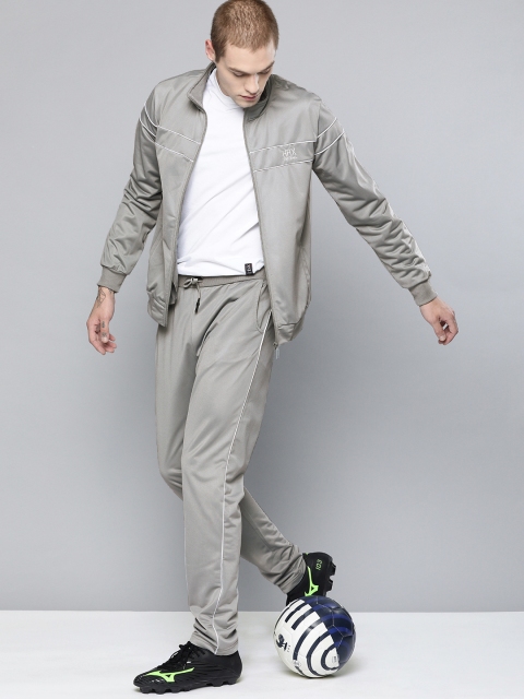 

HRX by Hrithik Roshan Men Grey Solid Football Tracksuits