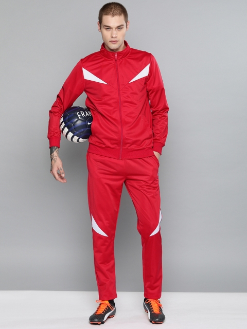 

HRX by Hrithik Roshan Men Red Solid Rapid Dry Football Tracksuit