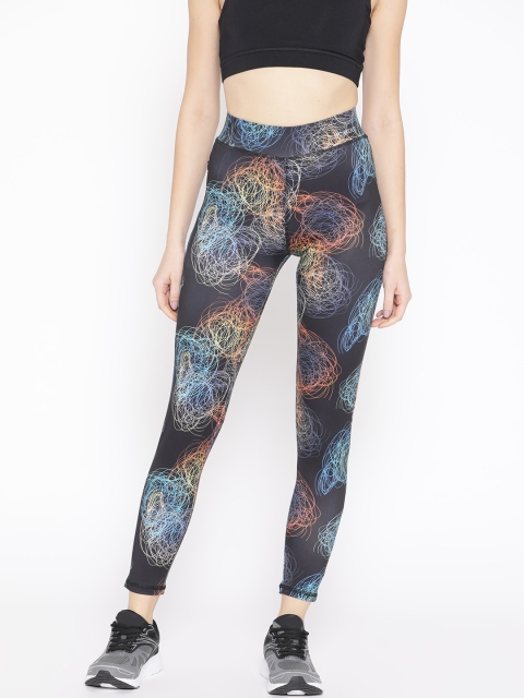 

Sweet Dreams Women Black & Blue Abstract Print Tights