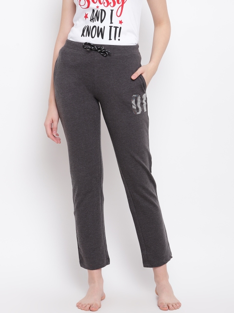 

Sweet Dreams Women Charcoal Grey Solid Lounge Pants