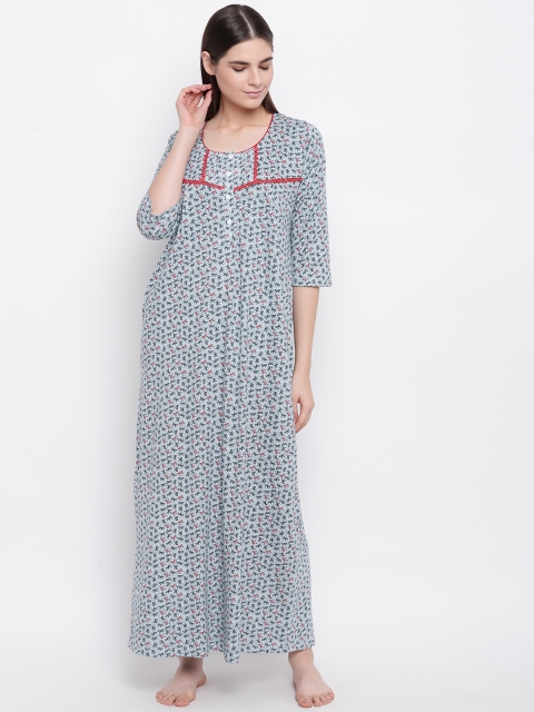

Sweet Dreams Blue & Red Printed Maxi Nightdress