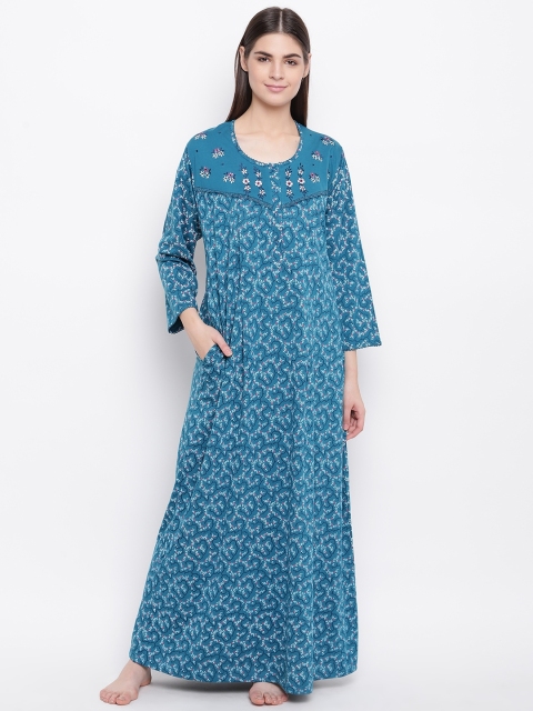 

Sweet Dreams Blue & Pink Printed Maxi Nightdress
