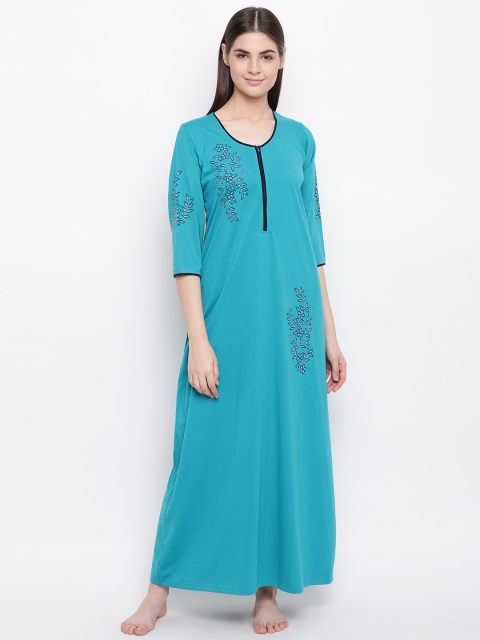 

Sweet Dreams Blue Solid Maxi Nightdress