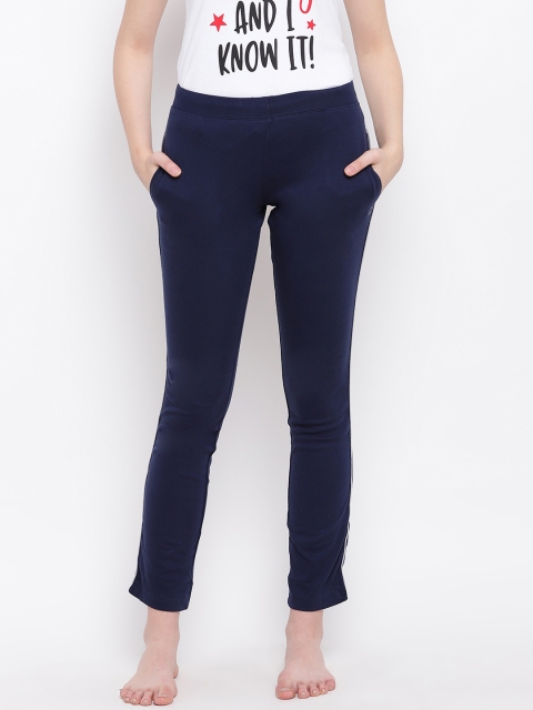 

Sweet Dreams Women Navy Blue Solid Lounge Pants