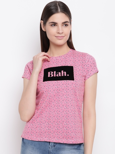 

Sweet Dreams Women Pink Printed Round Neck T-shirt