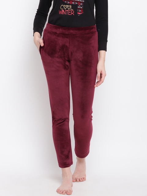 

Sweet Dreams Women Maroon Solid Lounge Pants