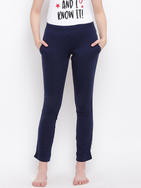 

Sweet Dreams Women Navy Blue Solid Cotton Rich Lounge Pants