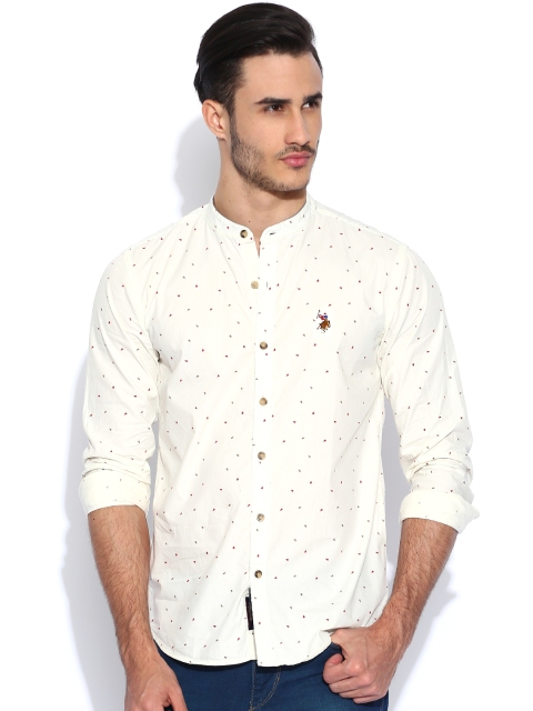 

U.S. Polo Assn. Denim Co. Off-White Printed Casual Shirt