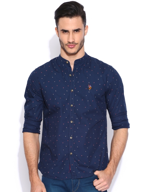 

U.S. Polo Assn. Denim Co. Navy Printed Casual Shirt, Navy blue