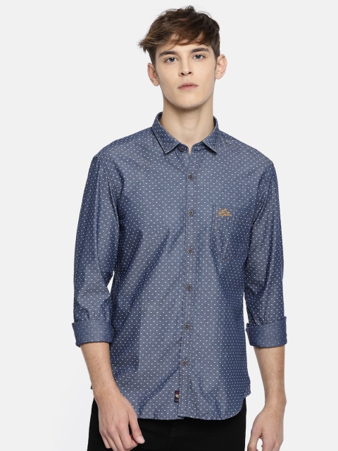 

U.S. Polo Assn. Denim Co. Men Blue Regular Fit Printed Casual Shirt