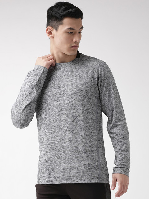 

Chkokko Men Grey Solid Round Neck T-shirt