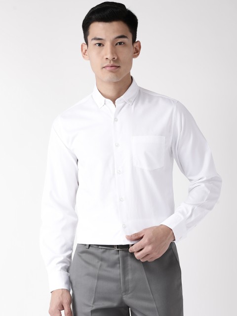

Chkokko Men White Slim Fit Solid Formal Shirt