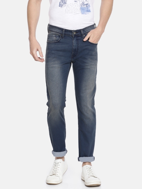 

Pepe Jeans Men Blue Alios Vapour Tapered Fit Mid-Rise Clean Look Stretchable Jeans
