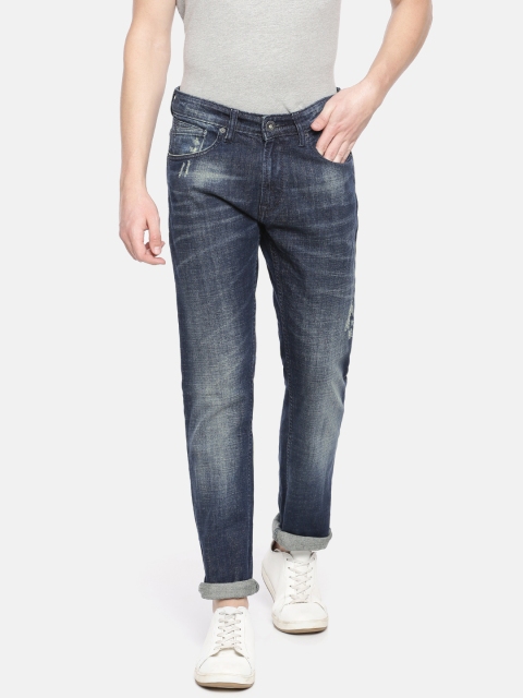 

Pepe Jeans Men Blue VAPOUR Slim Fit Low-Rise Mildly Distressed Stretchable Jeans