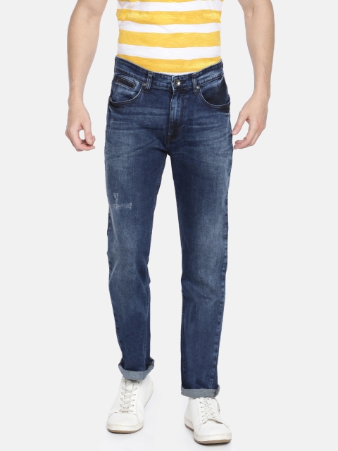 

Pepe Jeans Men Blue Holborne Fit Mid-Rise Low Distress Stretchable Jeans