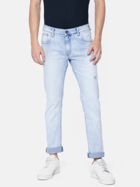 

Pepe Jeans Men Blue Dale Vapour Slim Fit Mid-Rise Low Distress Stretchable Jeans