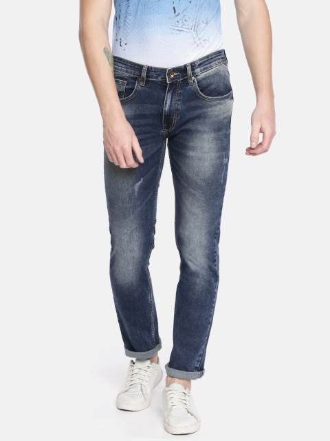 

Pepe Jeans Men Blue Vapour Slim Fit Low-Rise Low Distress Stretchable Jeans