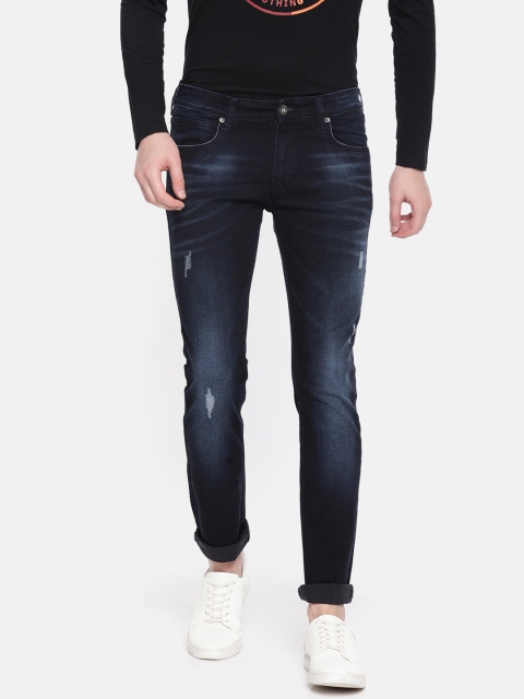 

Pepe Jeans Men Blue Jake Vapour Slim Fit Low-Rise Low Distress Stretchable Jeans
