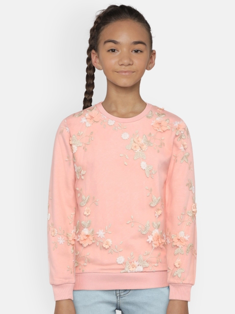 

Gini and Jony Girls Nude Pink Embroidered Sweatshirt