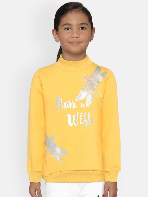 

Gini and Jony Girls Yellow Printed Sweatshirt