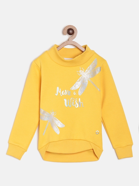 

Gini and Jony Girls Yellow Printed Sweatshirt