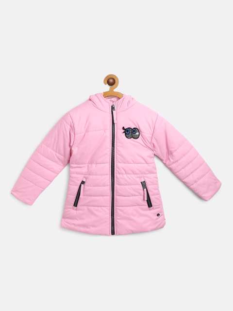 

Gini and Jony Girls Pink Solid Hooded Parka Jacket