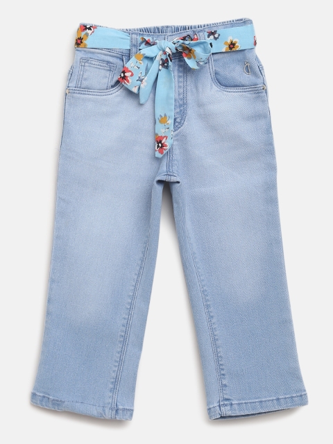 

Gini and Jony Girls Blue Regular Fit Mid-Rise Clean Look Stretchable Jeans with Belt