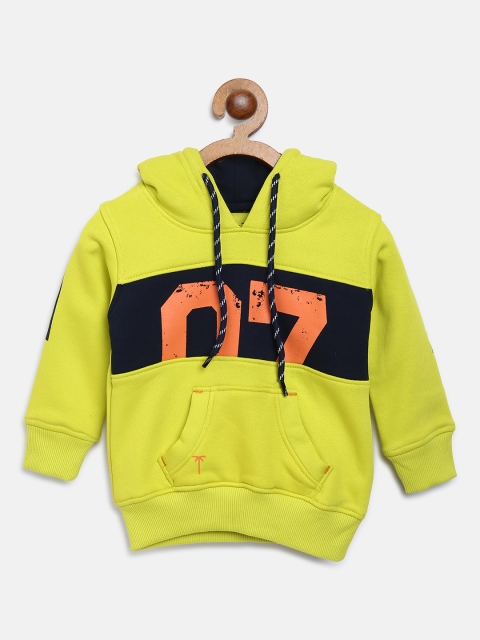 

Palm Tree Boys Fluorescent Green & Navy Blue Hooded Sweatshirt
