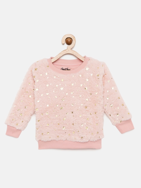 

Gini and Jony Girls Peach-Coloured Printed Sweatshirt