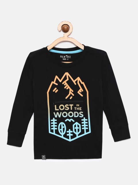 

Palm Tree Boys Black Printed Round Neck T-shirt