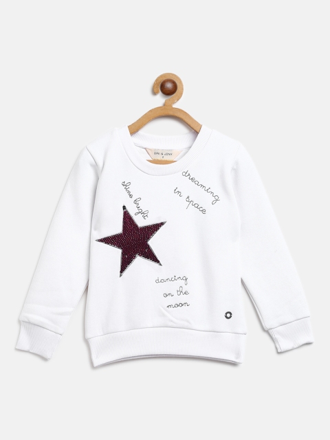 

Gini and Jony Girls White Flip Sequinned Sweatshirt with Embroidered Detail