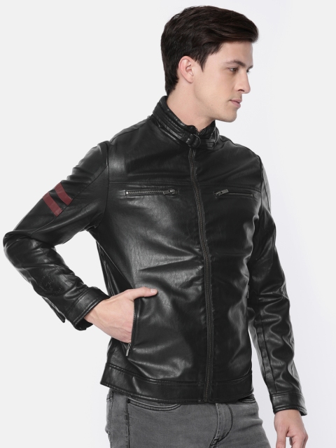 

Pepe Jeans Men Black Solid Biker Jacket
