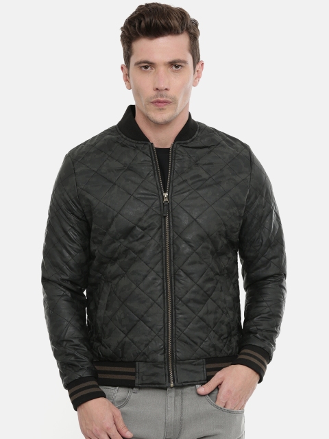 

Pepe Jeans Men Olive Green Printed Bomber Jacket