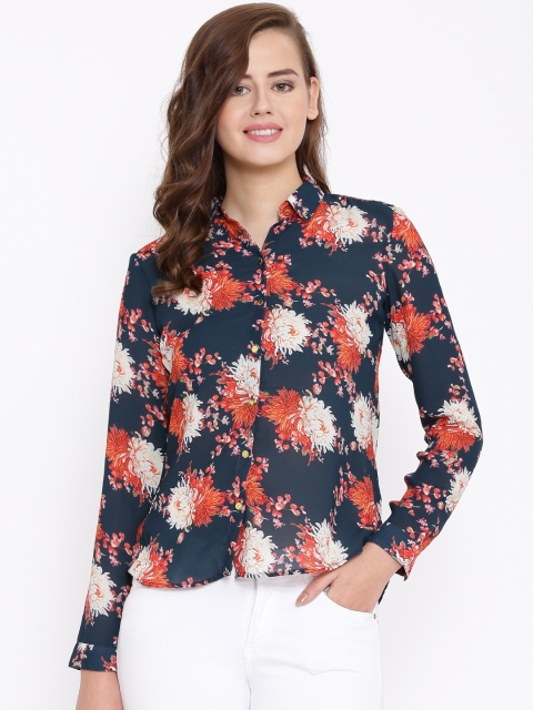 

Van Heusen Woman Blue Floral Print Casual Shirt