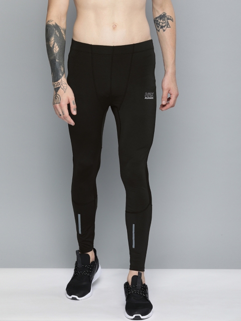 

HRX by Hrithik Roshan Men Black Solid Rapid Dry Skinny Fit Mid Rise Running Tights