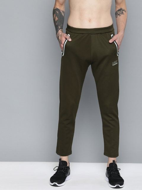 

HRX by Hrithik Roshan Men Olive Green Slim Fit Solid Rapid-Dry Training Track Pants