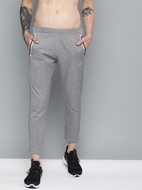 

HRX by Hrithik Roshan Grey Melange Slim Fit Solid Rapid-Dry Training Track Pants