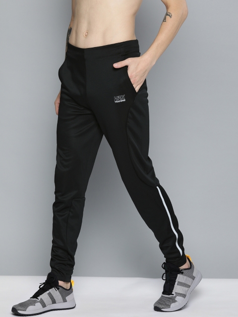 

HRX by Hrithik Roshan Men Black Solid Rapid-Dry Slim-Fit Mid-Rise Training Joggers