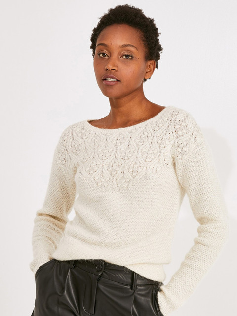 

promod Women Off-White Self Design Sweater