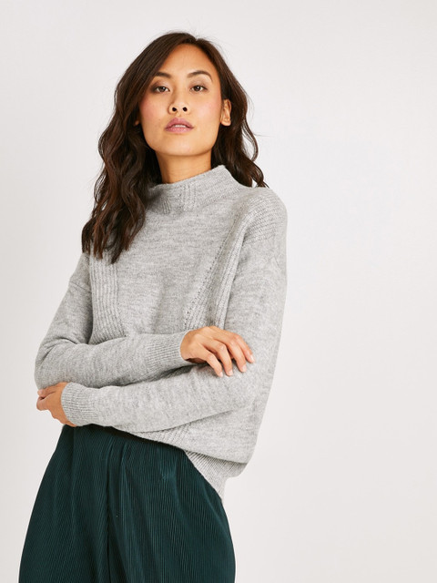 

promod Women Grey Melange Solid Sweater