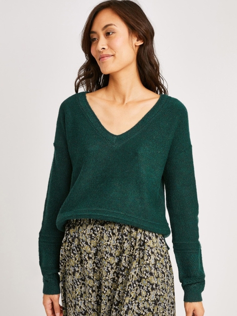 

promod Women Green Solid Sweater