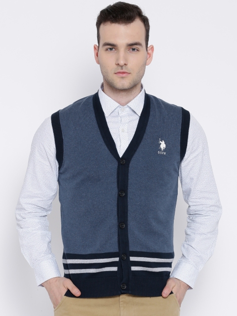

U.S. Polo Assn. Blue Sleeveless Cardigan