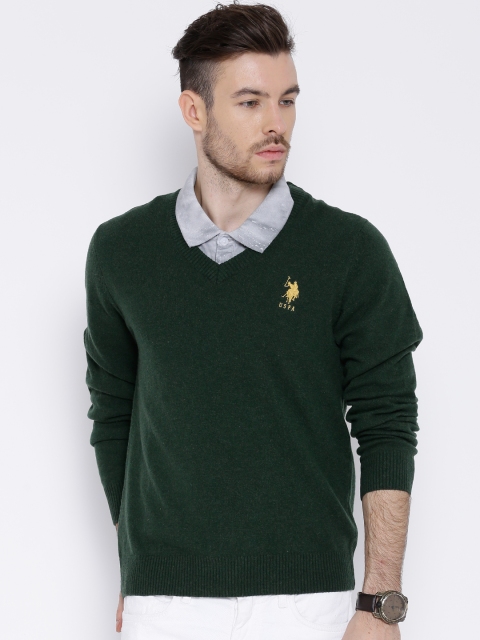 

U.S. Polo Assn. Green Lambswool Sweater