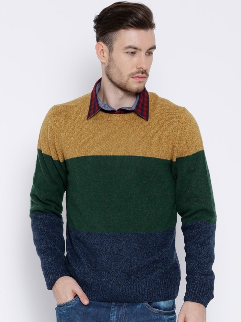 

U.S. Polo Assn. Green Lambswool Colourblocked Sweater